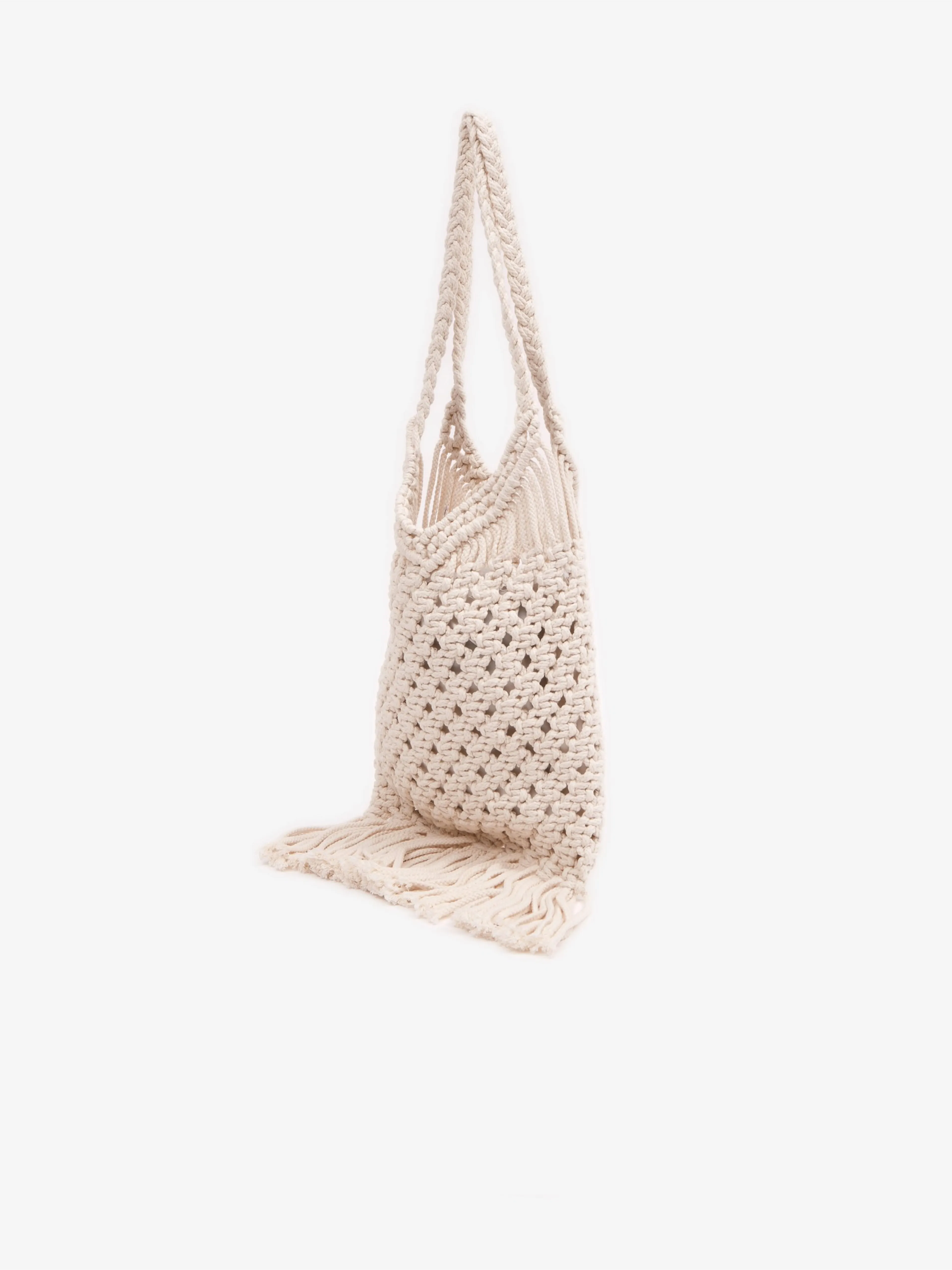Weiße Damenstricktasche mit dekorativen Details ORSAY