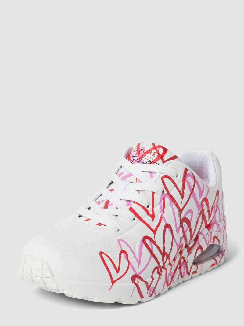 Sneaker mit Motiv-Print Modell 'UNO' in weiß