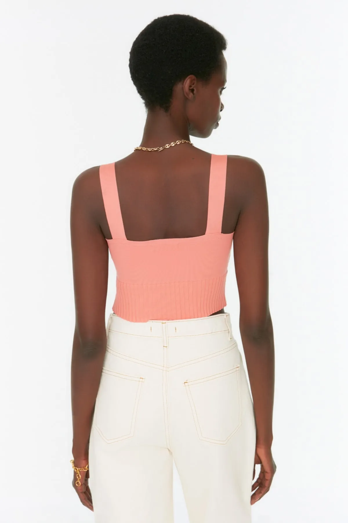 Trendyol Collection  Korallenrote Crop-Strickbluse TWOSS22BZ1108