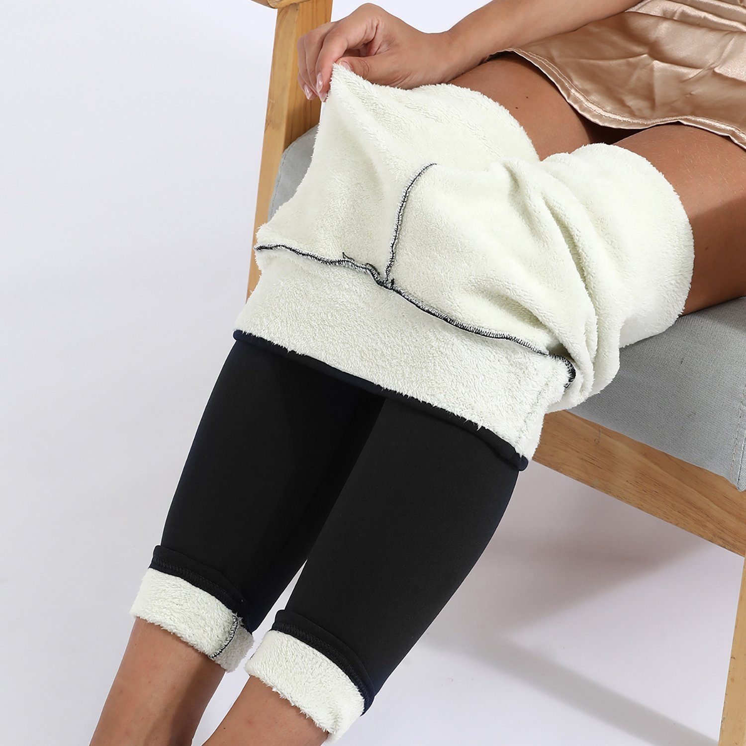 TOPMELON Thermoleggings Gefütterte Thermohose High Waist Warm Strumpfhose