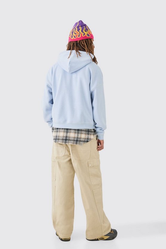 Kastiger Oversize Hoodie mit Print