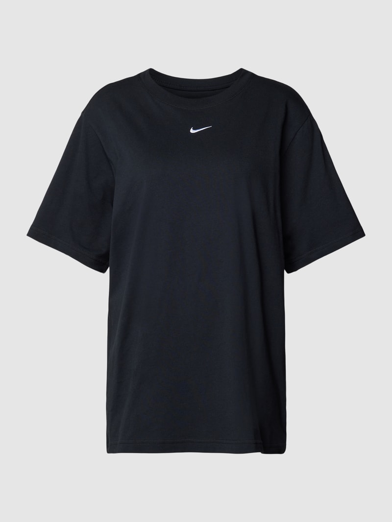 Oversized T-Shirt mit Label-Print in schwarz