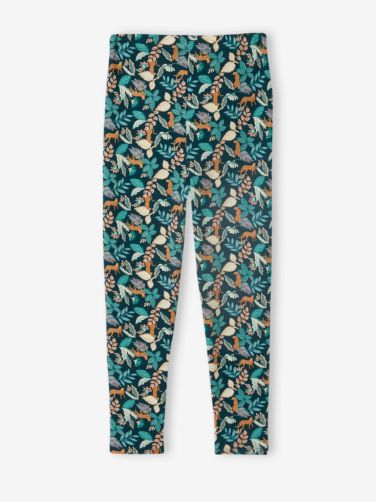 Vertbaudet Mädchen Leggings - wollweiß mehrfarbig geblümt