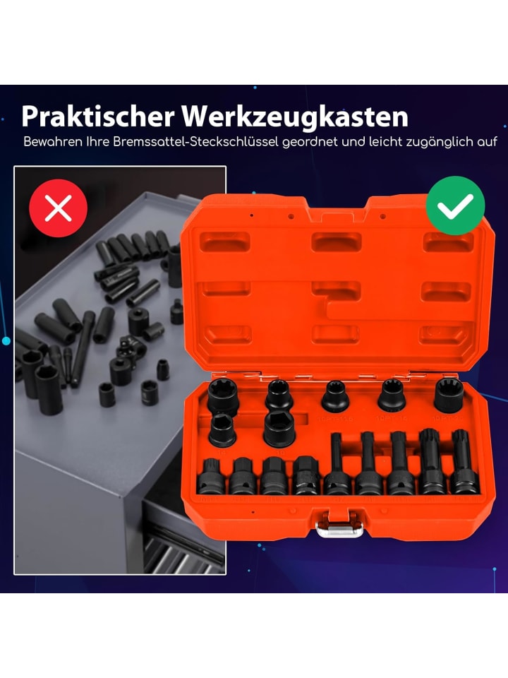 COSTWAY 16 tlg. Set Steckschlüsselsatz in Orange günstig kaufen onesize