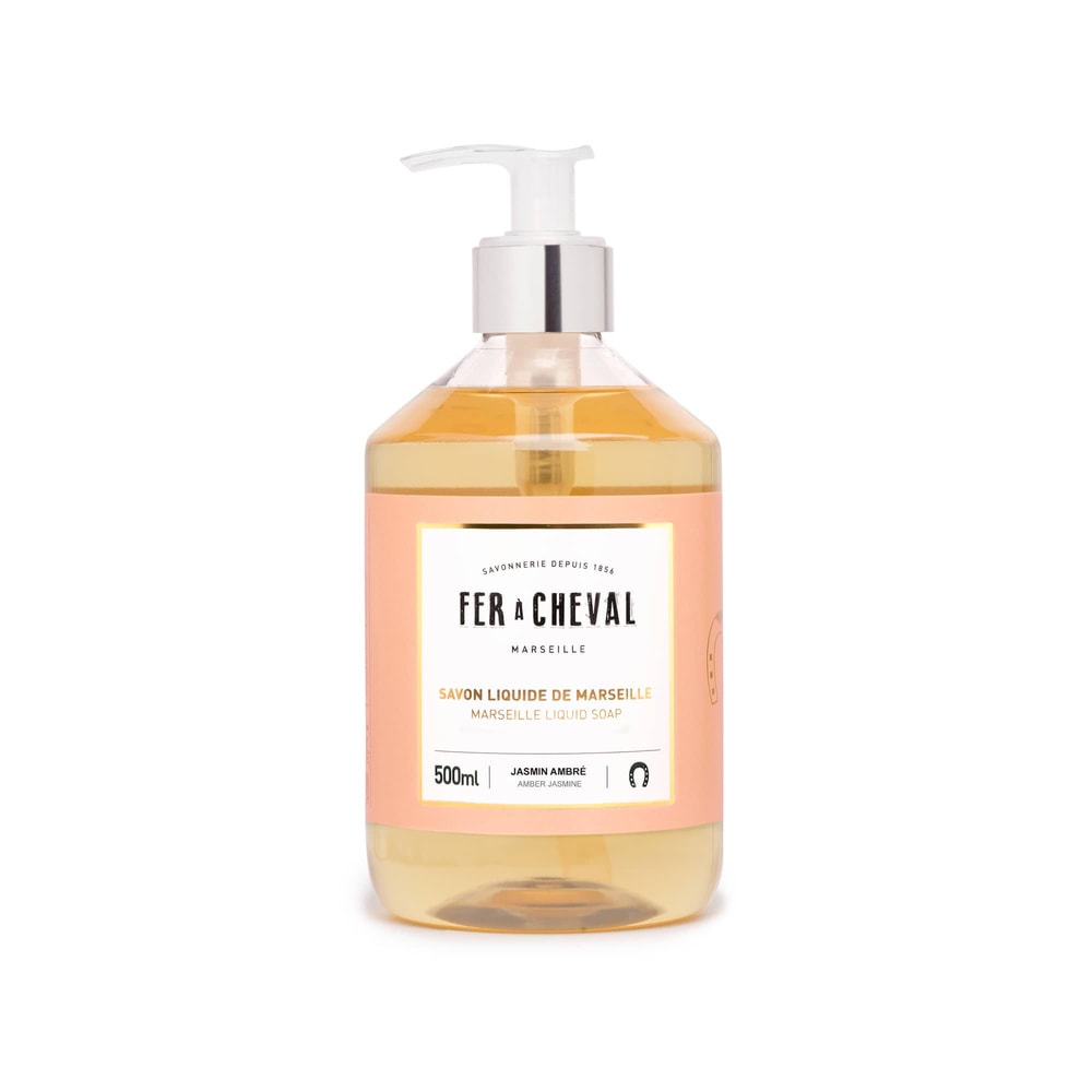 fer à cheval SAVON LIQUIDE DE MARSEILLE PARFUME JASMIN AMBREE 500ML Savon liquide