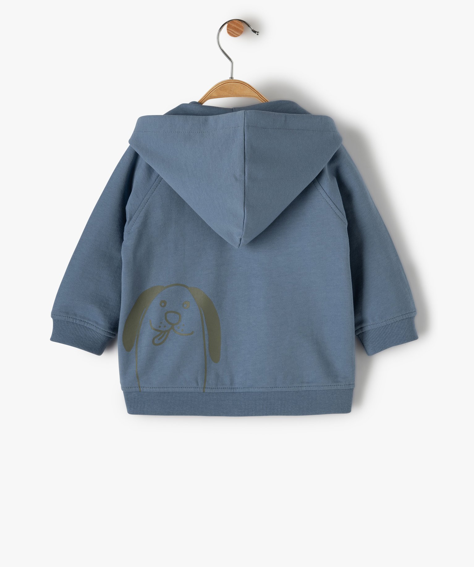 Sweat bébé Garçon à capuche et fermeture zippée bleu | GEMO
