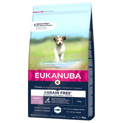 Eukanuba Grain Free Puppy Small / Medium Breed mit Lachs