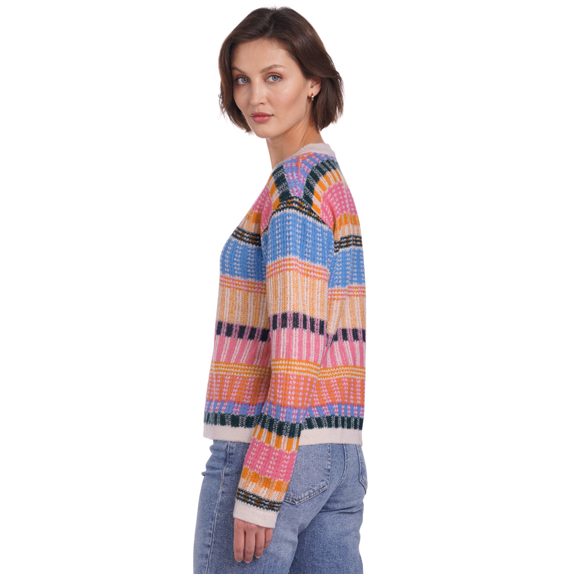 Damen Strickpullover mit buntem Muster