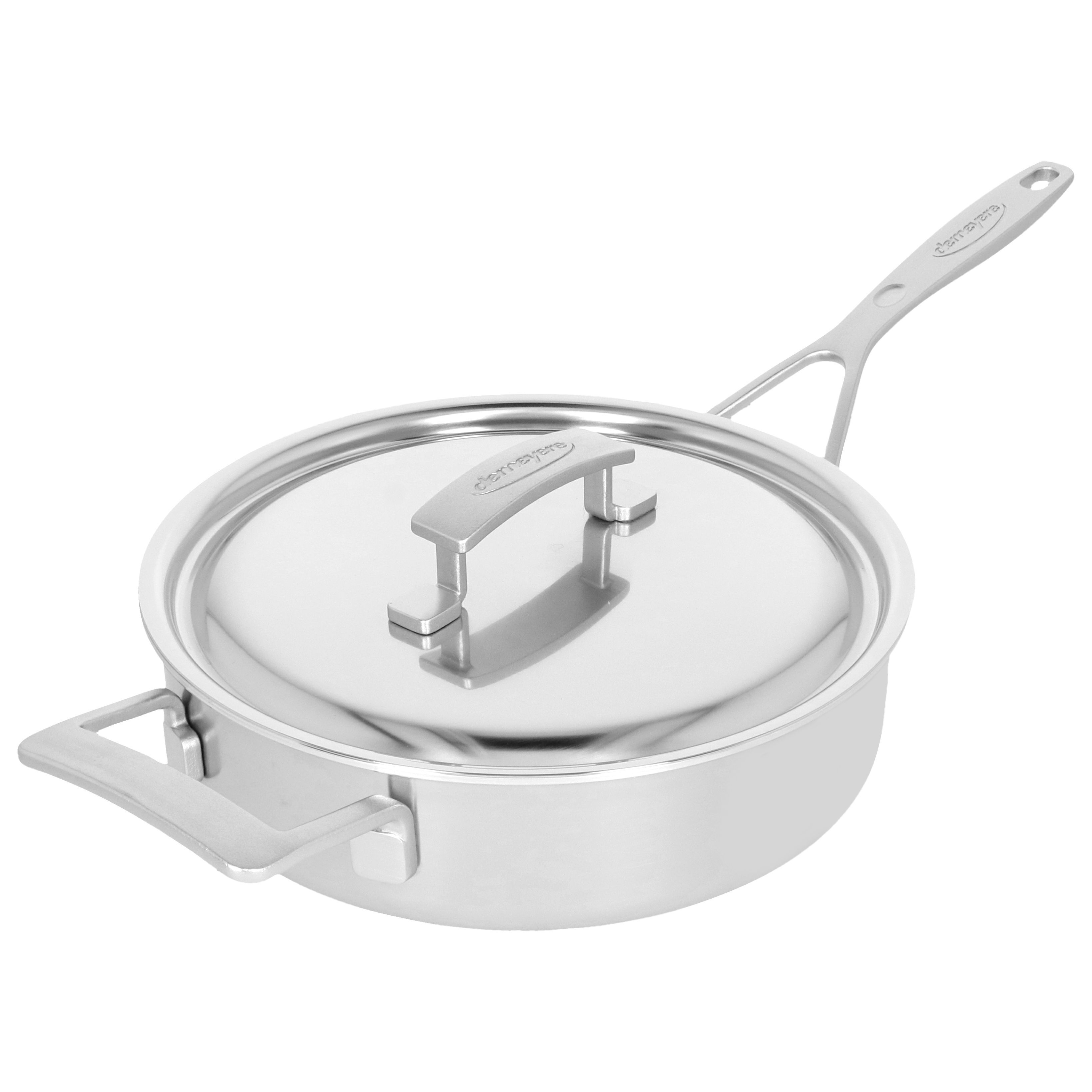 Stieltopf mit Deckel, niedrig 24 cm, 18/10 Edelstahl