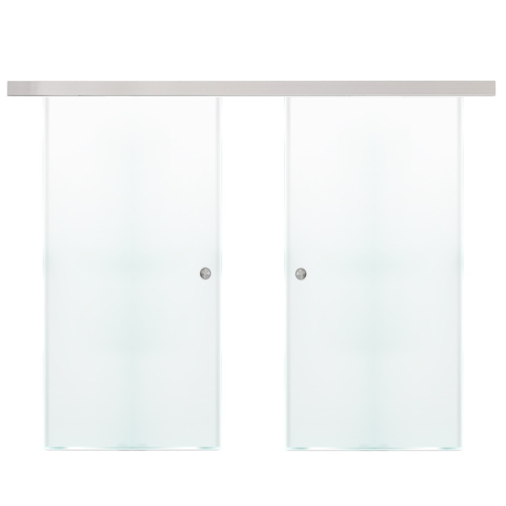 Home Deluxe Doppelglasschiebetür SAPHIR – 205 x 90 cm Milchglas