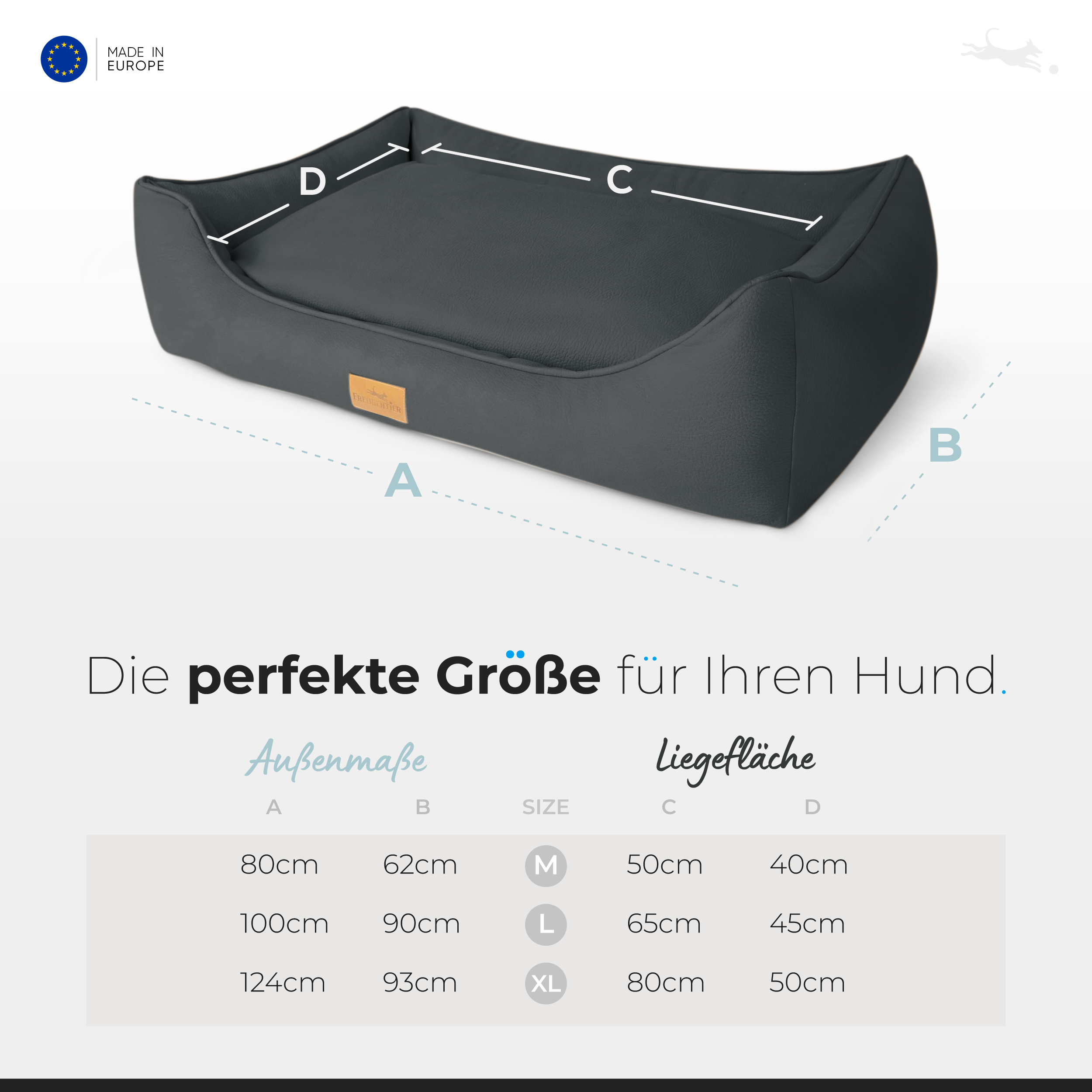Freudentier Hundebetten Freudentier orthopädisches Hundebett anthrazit XL