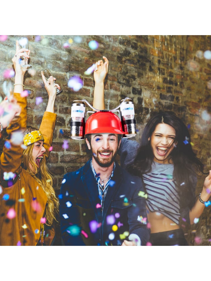 relaxdays 4x Party-Trinkhelm in Rot günstig kaufen onesize