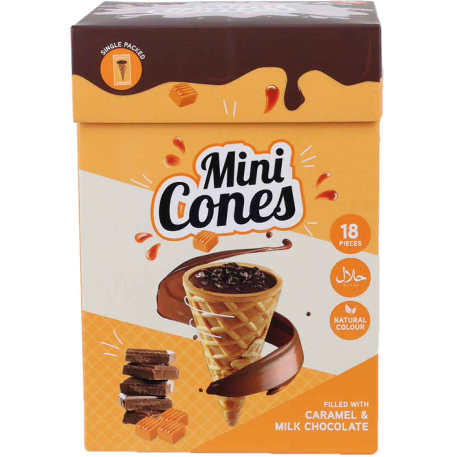 Becky's Mini Cones Caramel & Milk Chocolate 18er