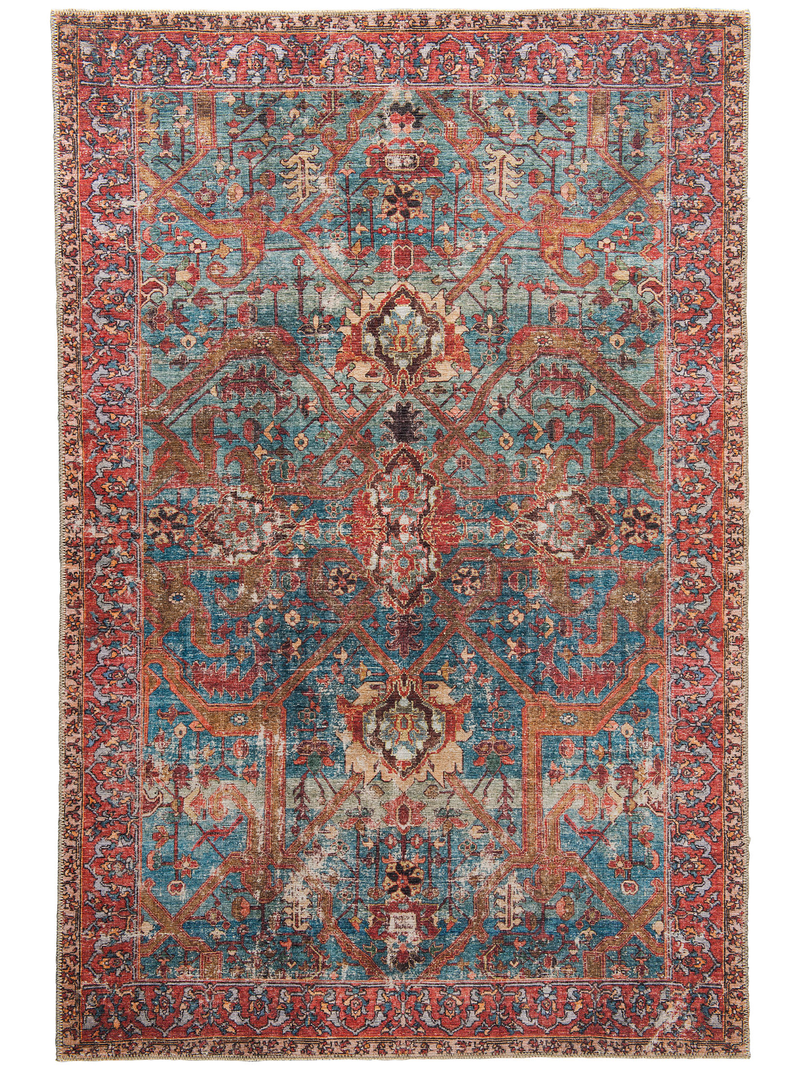 Ranishwar Vintage-Teppich, Dunkelrot