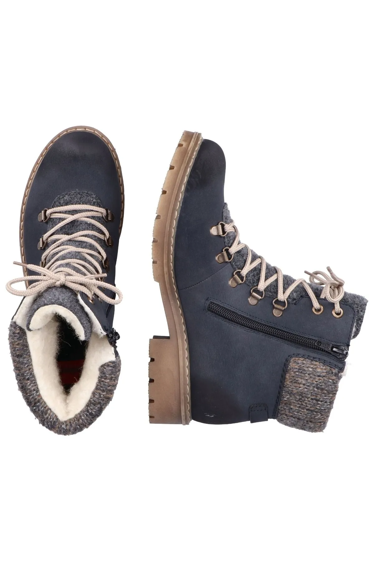 Rieker  Stiefelette - Blau - Blockabsatz
