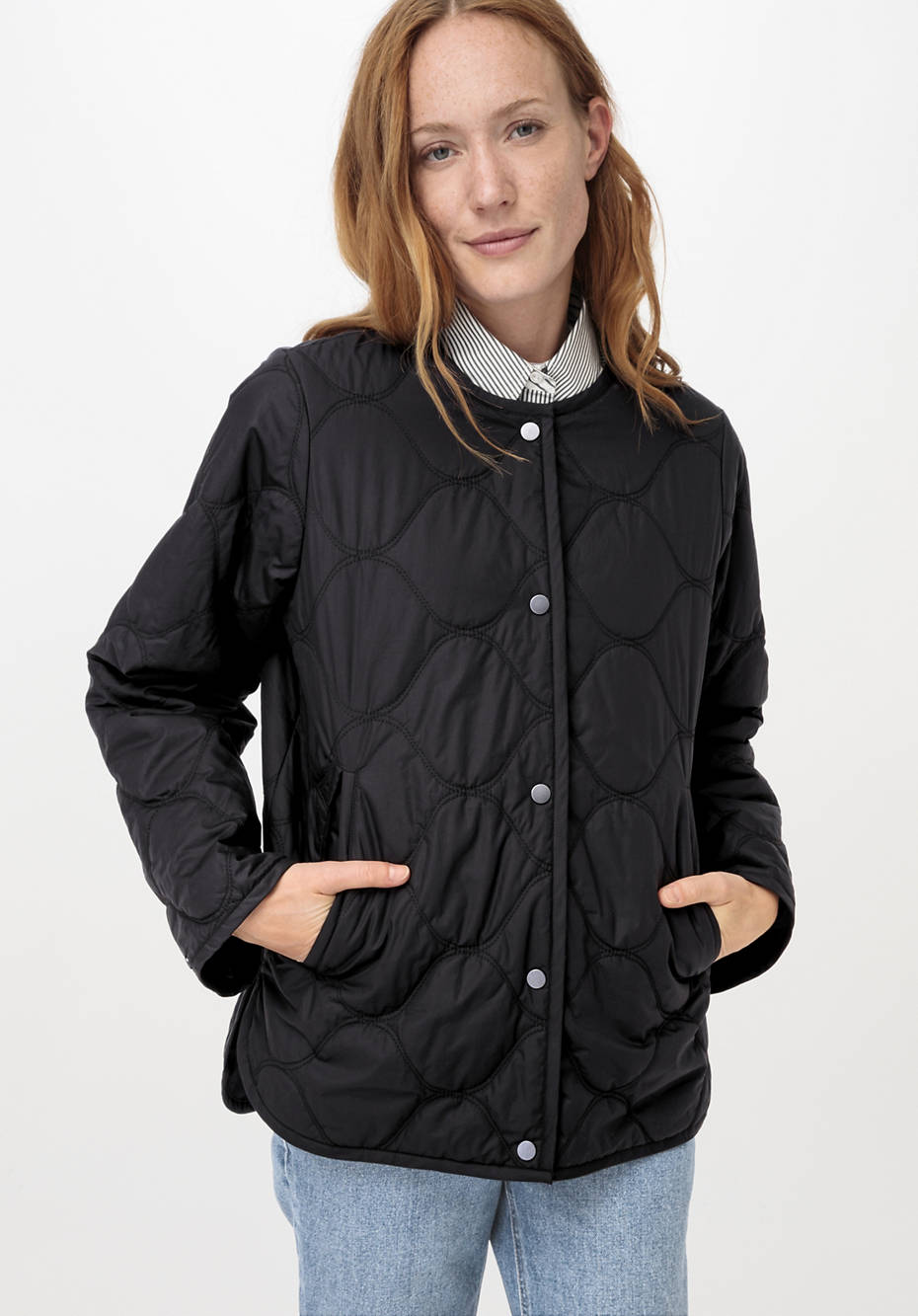 Steppjacke Nature Shell aus Bio-Baumwolle mit Woll-Wattierung