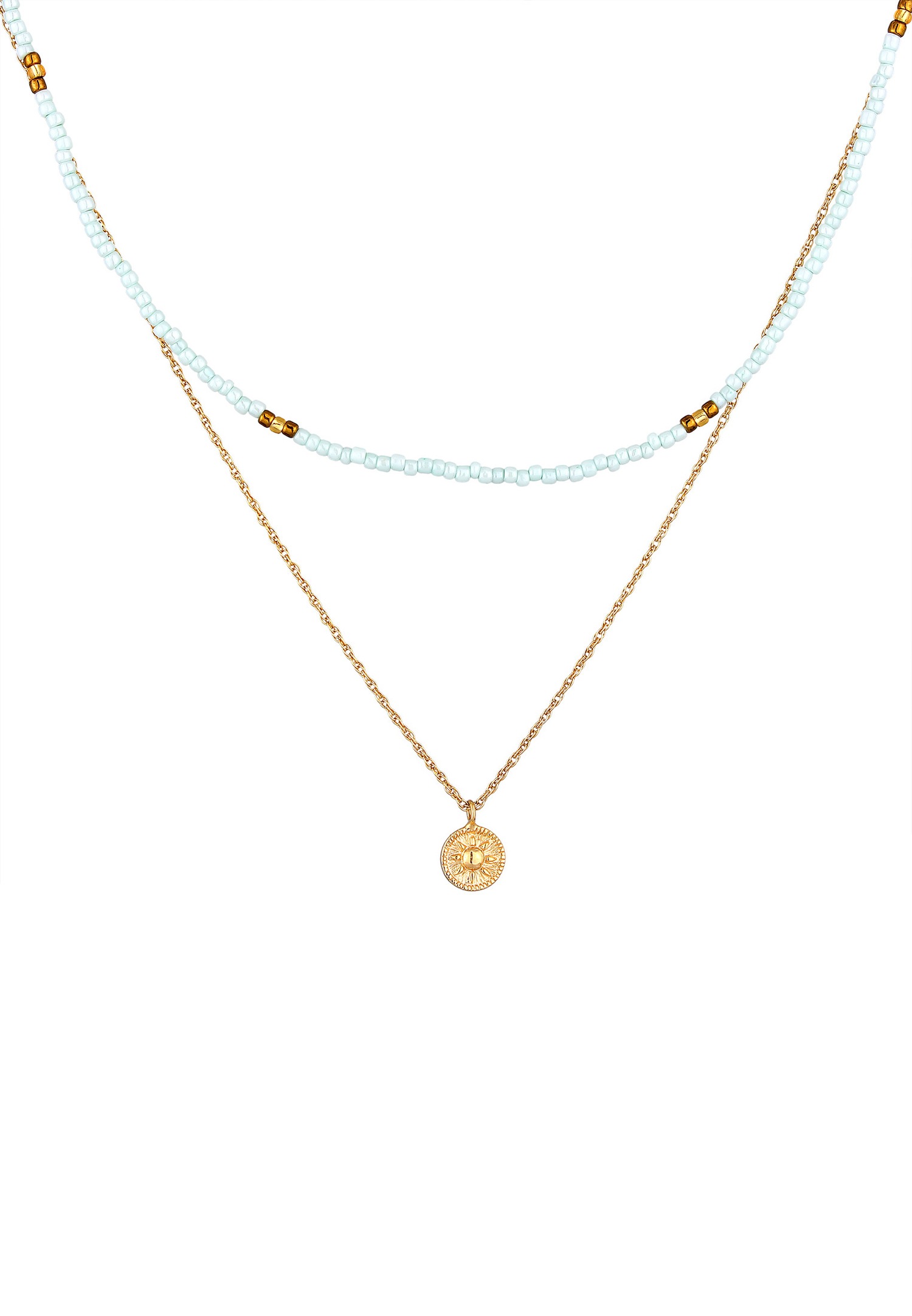 Collana girocollo da donna Elli con perle a raggiera in argento sterling 925 placcato oro