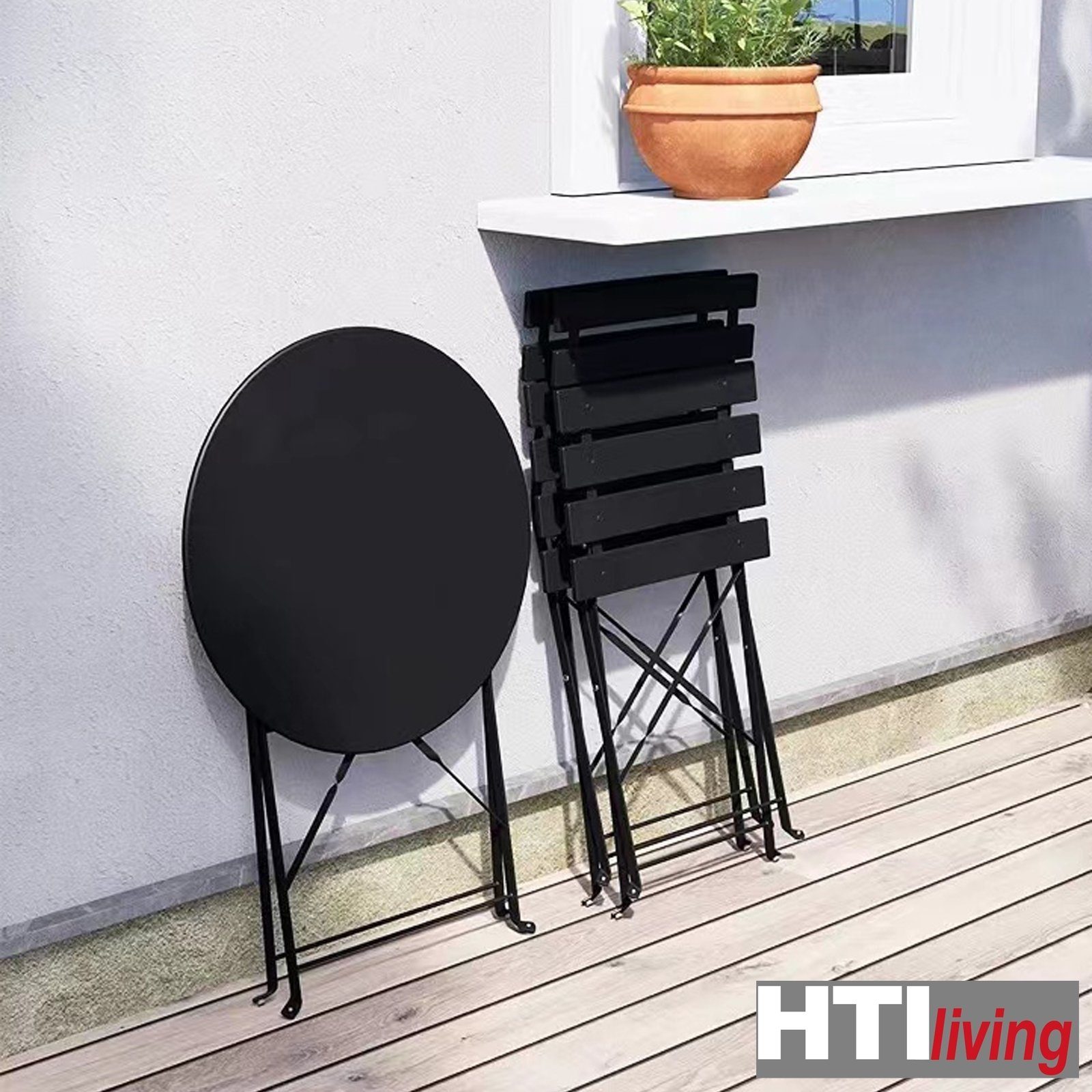 HTI-Living Balkonset Balkonmöbel Cavo, (Set, 3-tlg), Klapptisch Klappstühle 2 Personen Bistroset