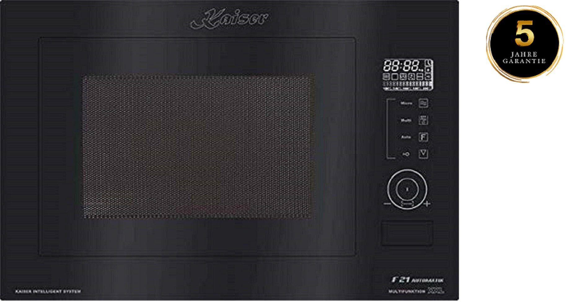 Kaiser Küchengeräte Einbau-Mikrowelle EM 2510/5 Jahres Garantie, Einbau-Mikrowelle, Schwarz Glas, 25L
