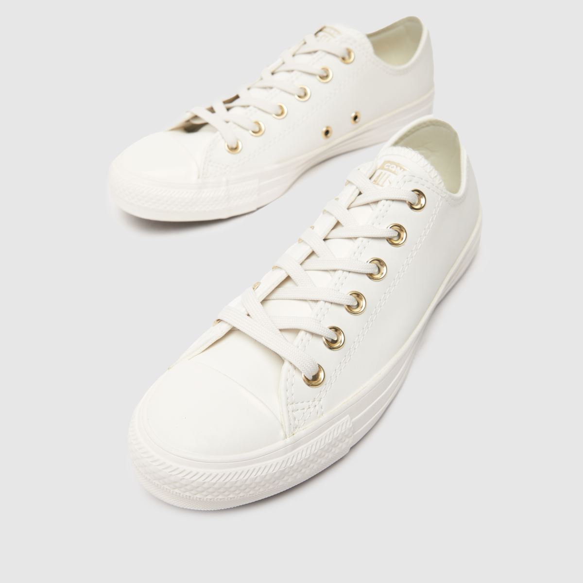 Converse All Star Ox-sneakers i vitt och guld