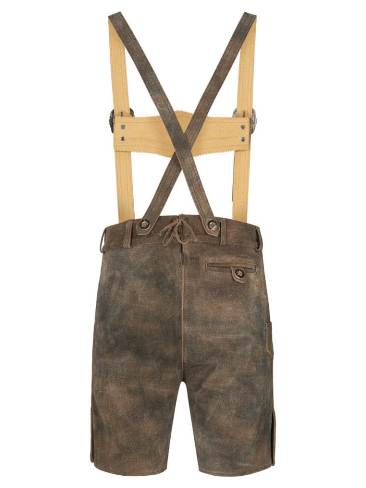 Nübler Lederhose kurz Bertl in Hellbraun-Antik günstig kaufen