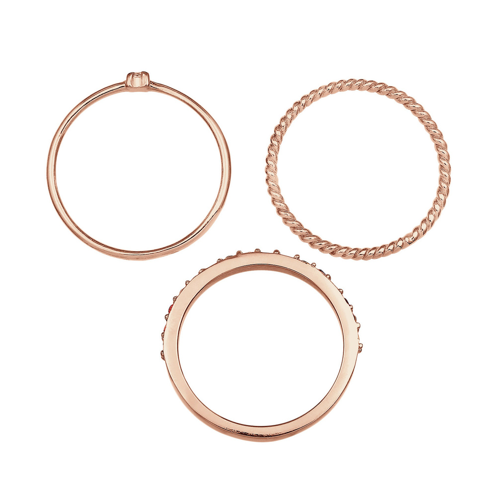 Elli Elli Bague Femmes Set Multi-Color étincelant avec cristaux Multicolore en argent  Bague