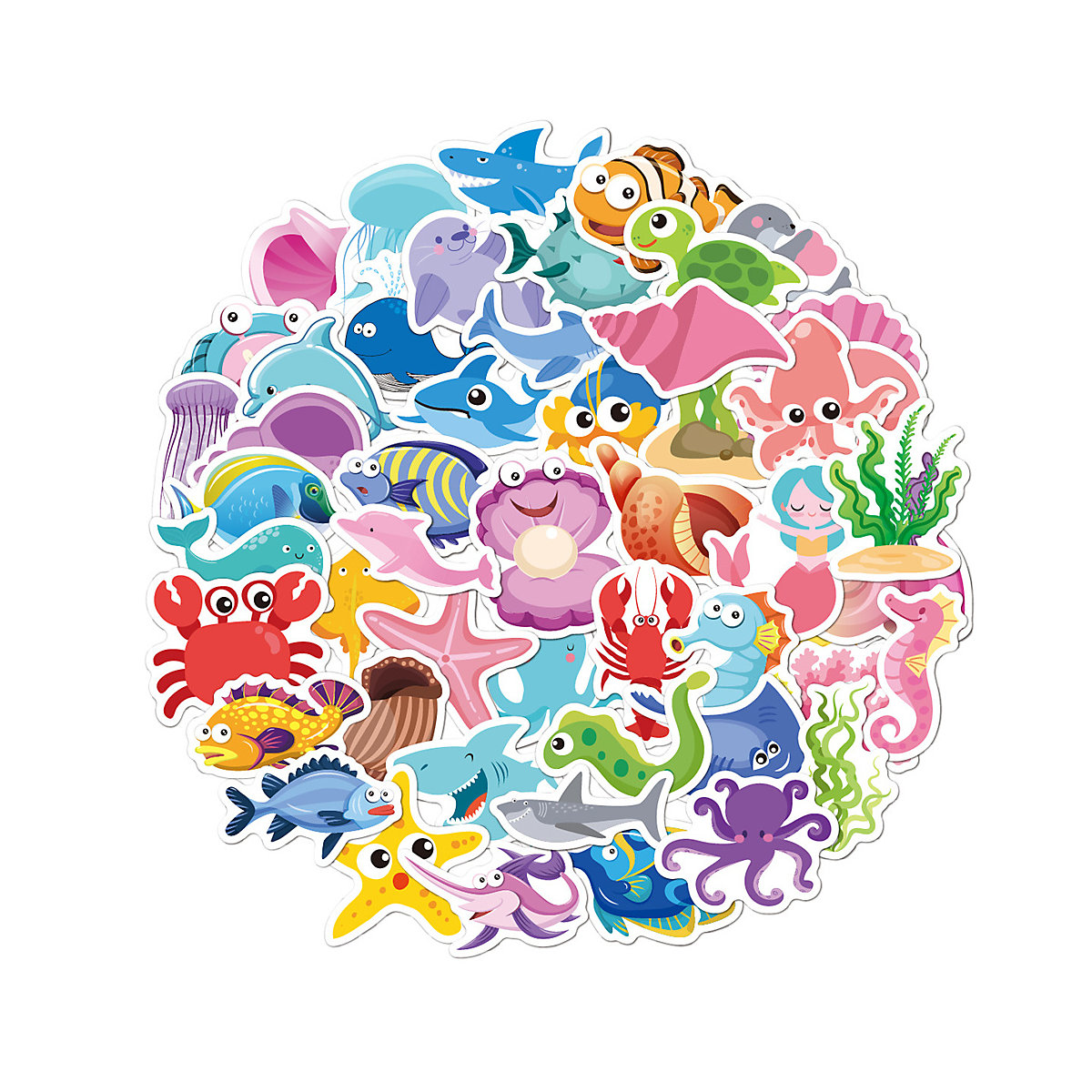 Aufkleber Meerjungfrau Prinzessin Tier Stickers , 50 Stück Sticker für Kinder