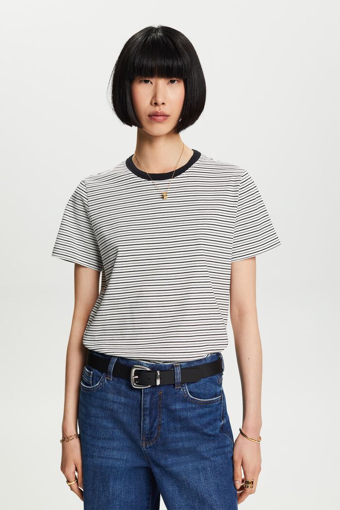 T-Shirt mit Streifen, 100% Baumwolle