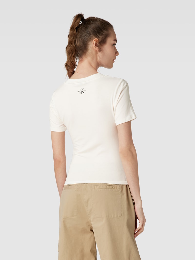 T-Shirt mit Tunnelzug-Schnürung in offwhite