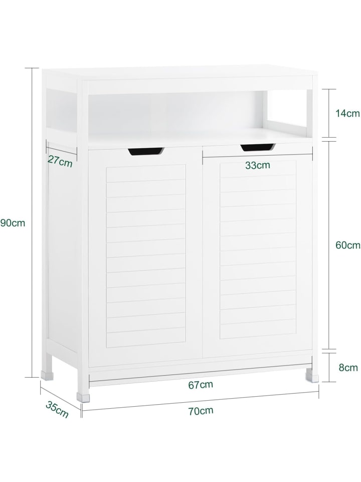 SoBuy Badkommode in Weiß - (B)70 x (H)90 x (T)35cm günstig kaufen onesize