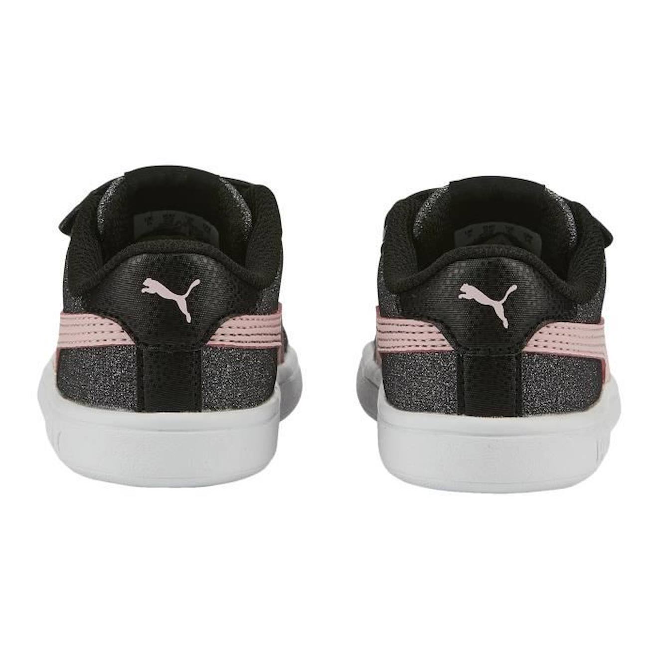 Basket Cuir Enfant Puma Smash V2 Glitz noir