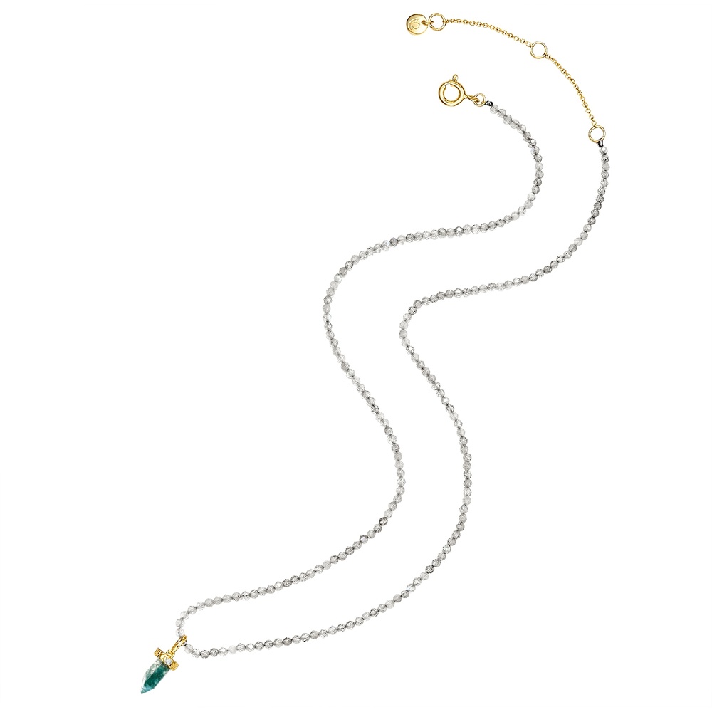 Glanzstücke München Collier en argent Labradorite Oxyde de zirconium (CZ) en Gris collier