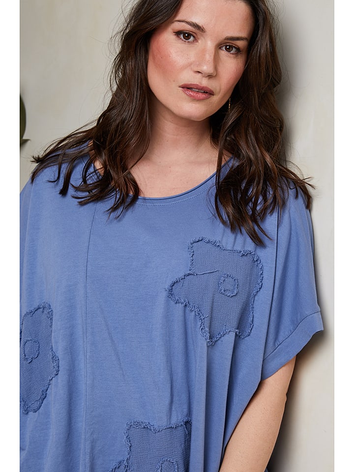 Curvy Lady Bluse in Blau günstig kaufen