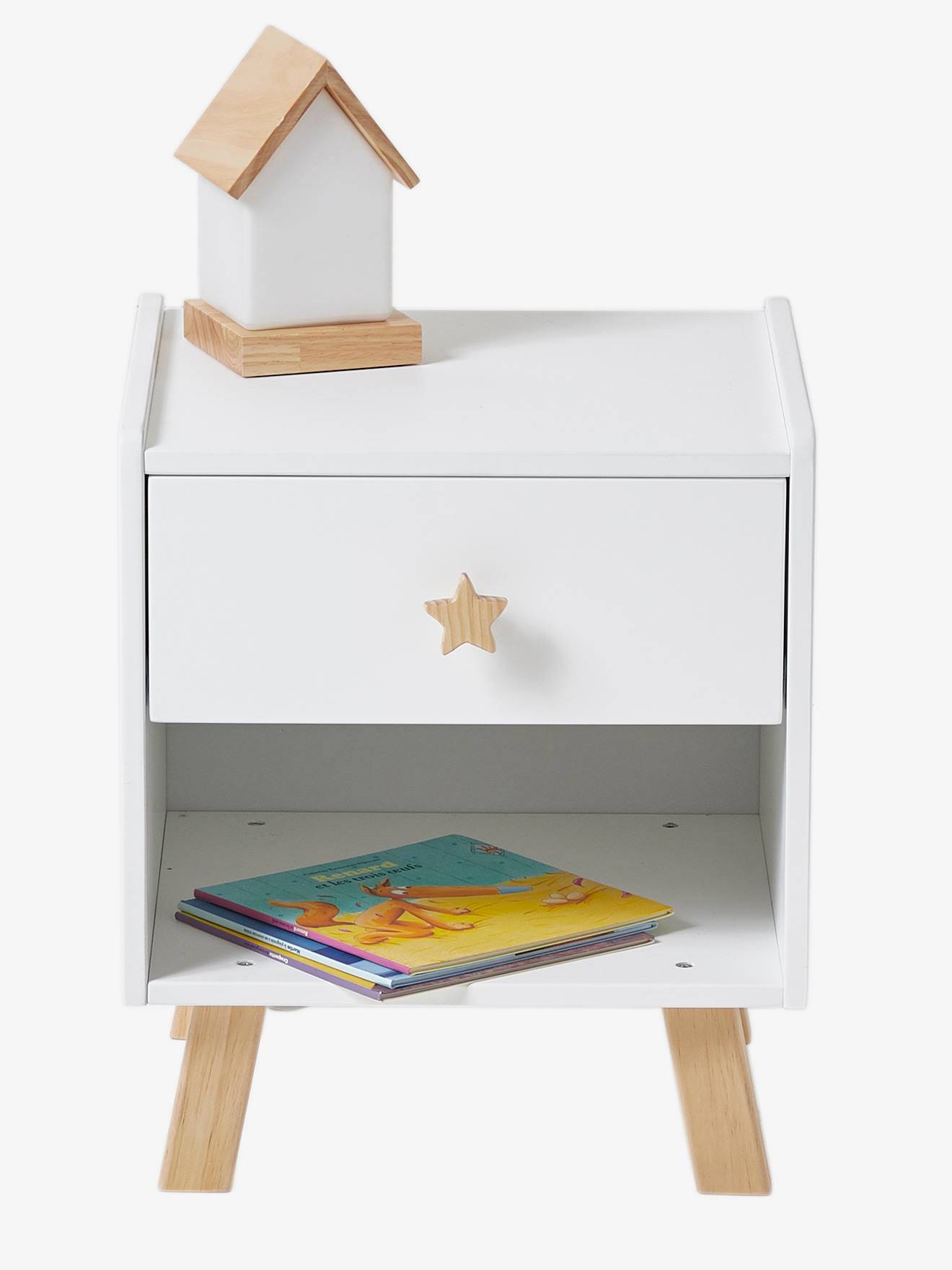 Vertbaudet Kinderzimmer Nachttisch GROßER BÄR - weiß
