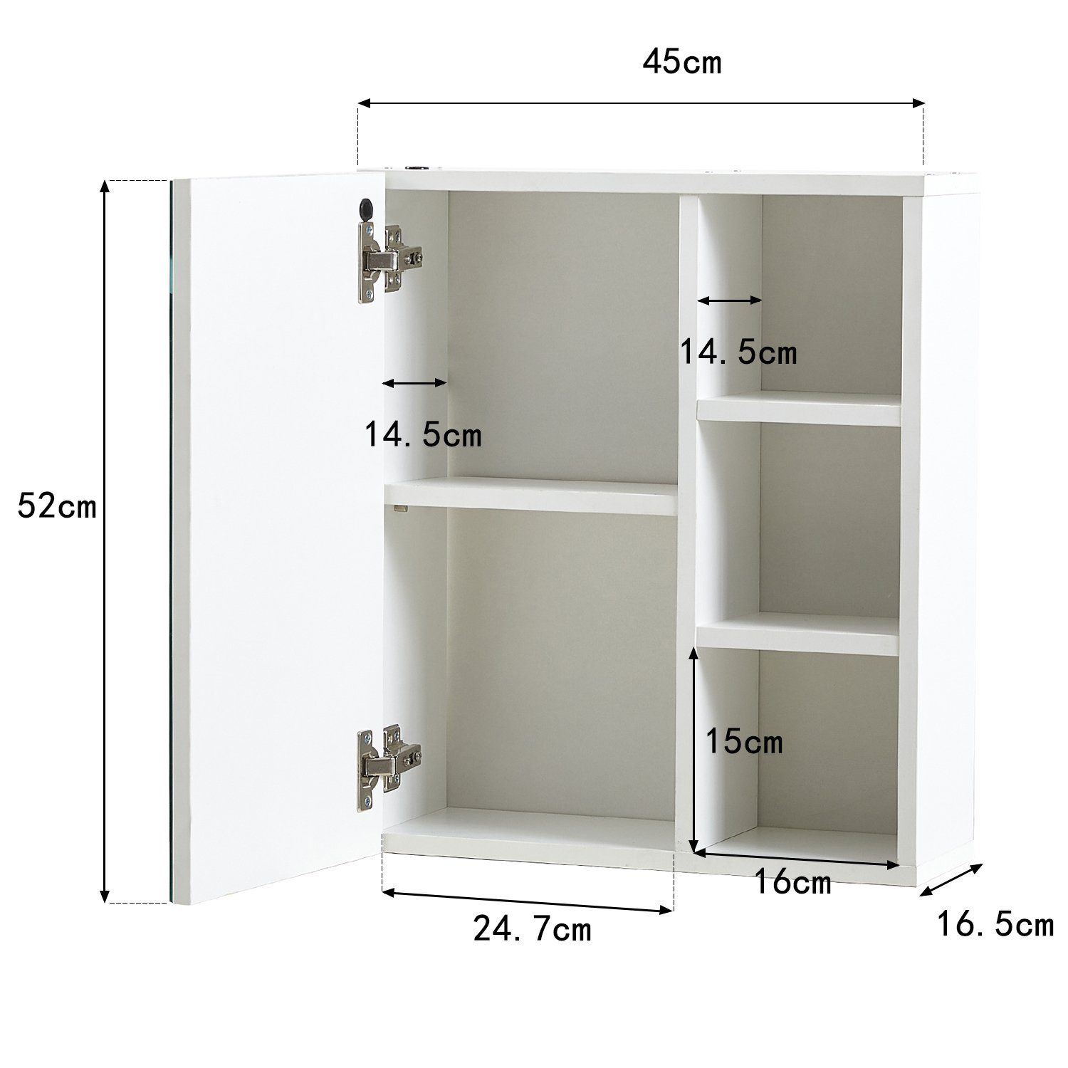 CLIPOP Spiegelschrank Badezimmerspiegelschrank, Wandschrank LED Spiegelschrank mit Touchschalter