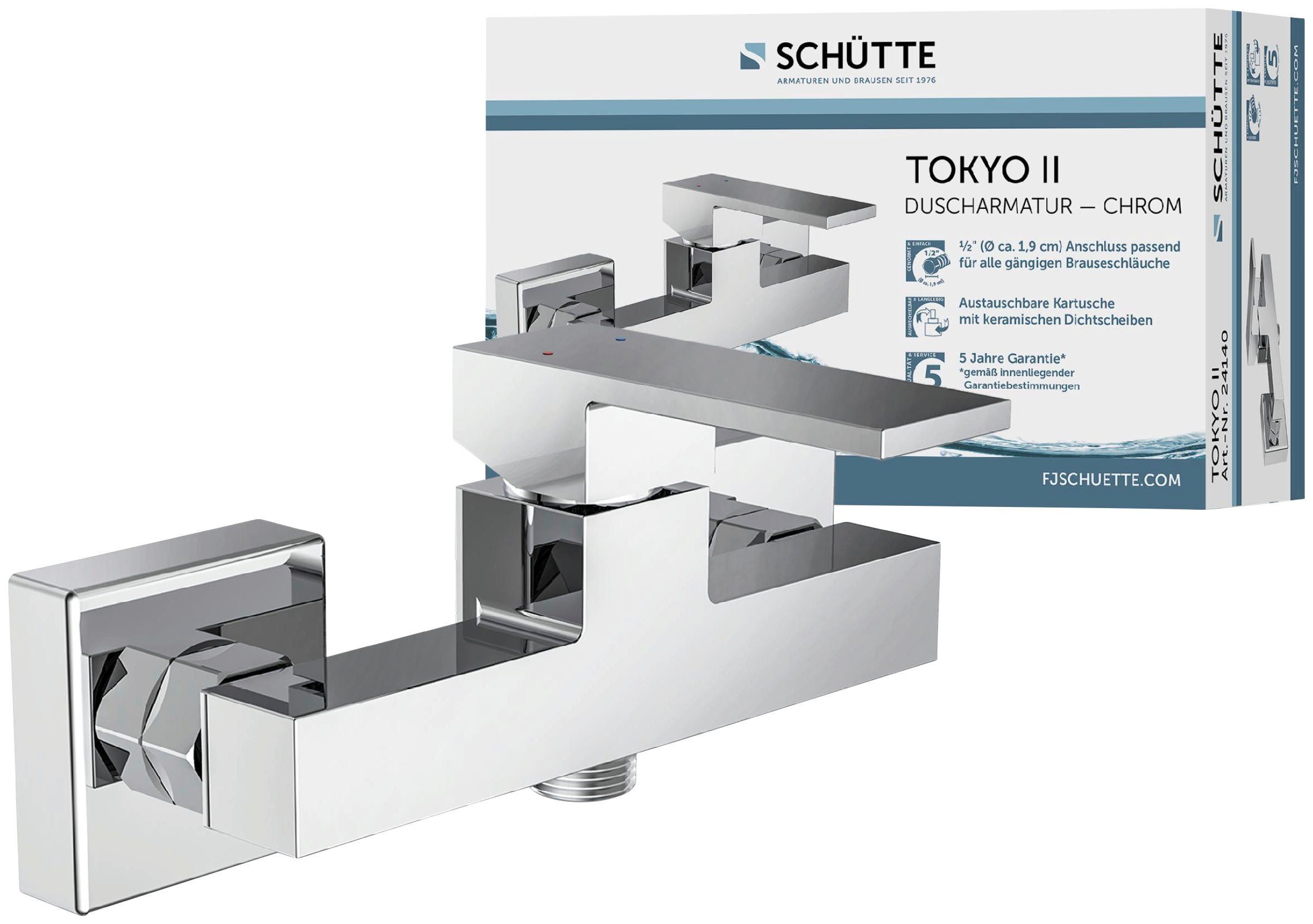 Schütte Duscharmatur Tokyo Wasserhahn Bad, Mischbatterie Dusche in Chrom