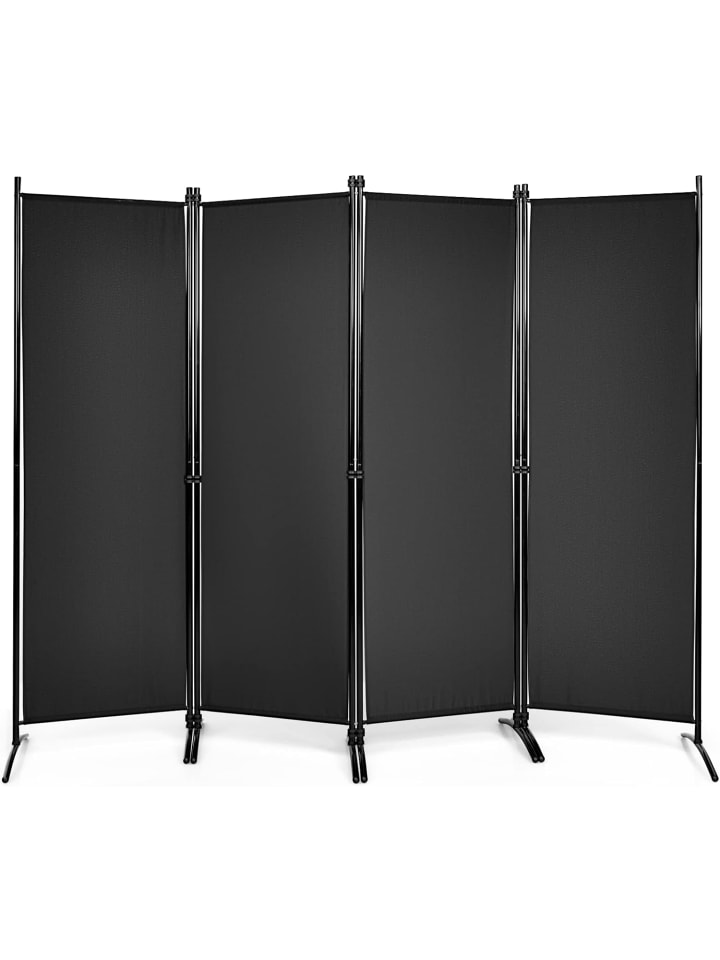 COSTWAY 4 tlg. Raumteiler 173cm in Schwarz günstig kaufen 220 cm