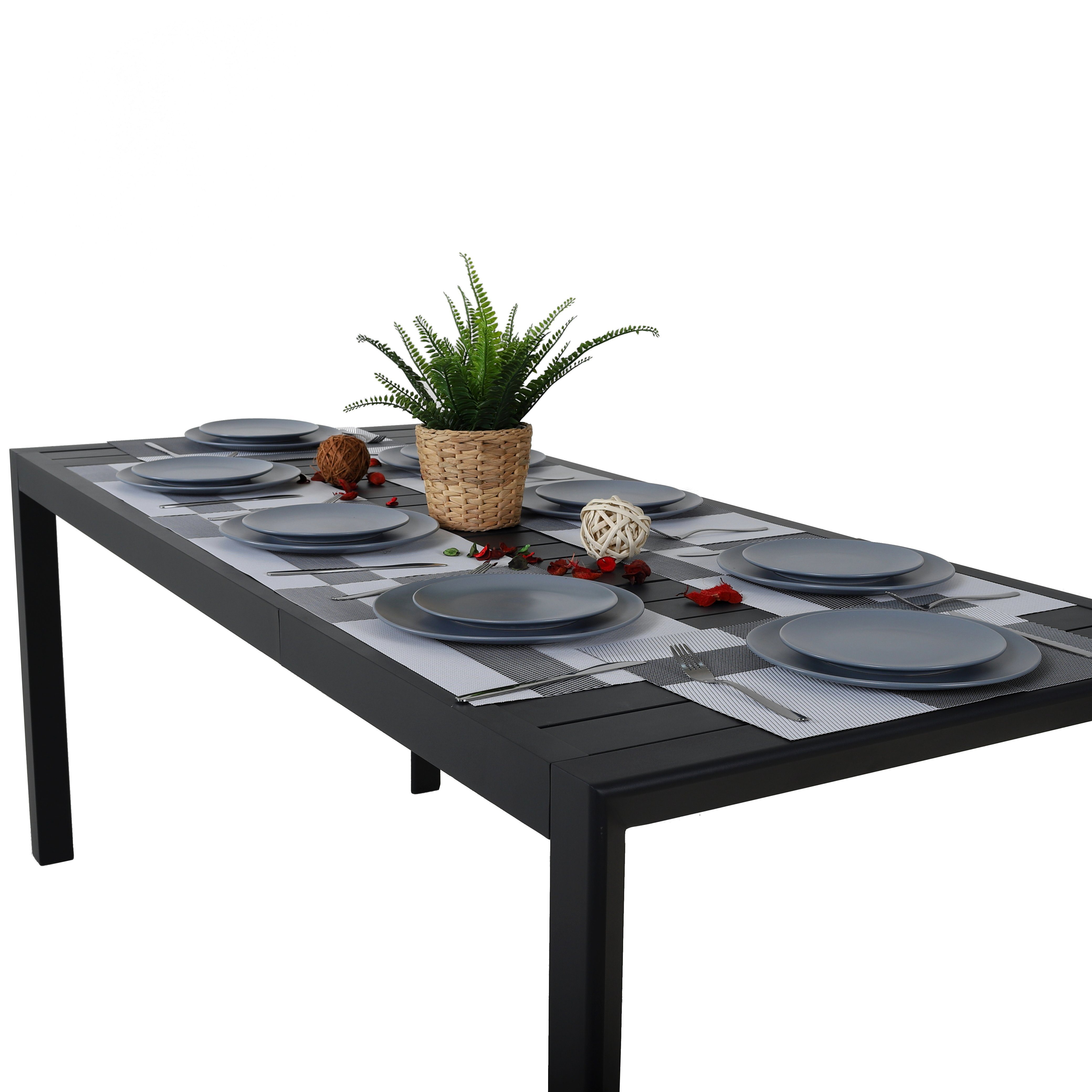 Home Feeling Gartentisch Ausziehbarer Gartentisch, Aluminium, Ausziehtisch 127-180x77x71,5 cm