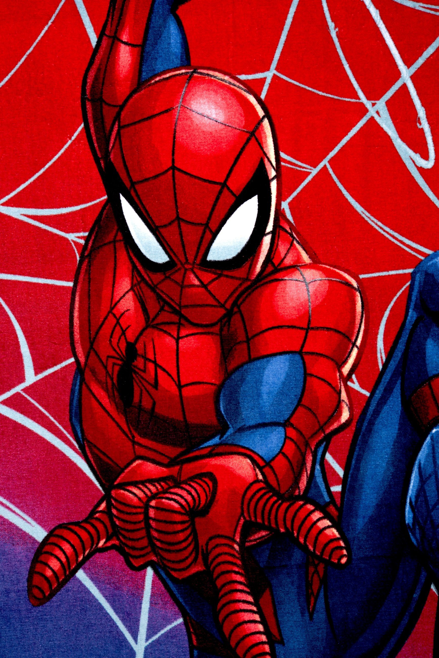 United Labels® Strandtücher Spiderman - Strandtuch Baumwolle 130 x 70 cm