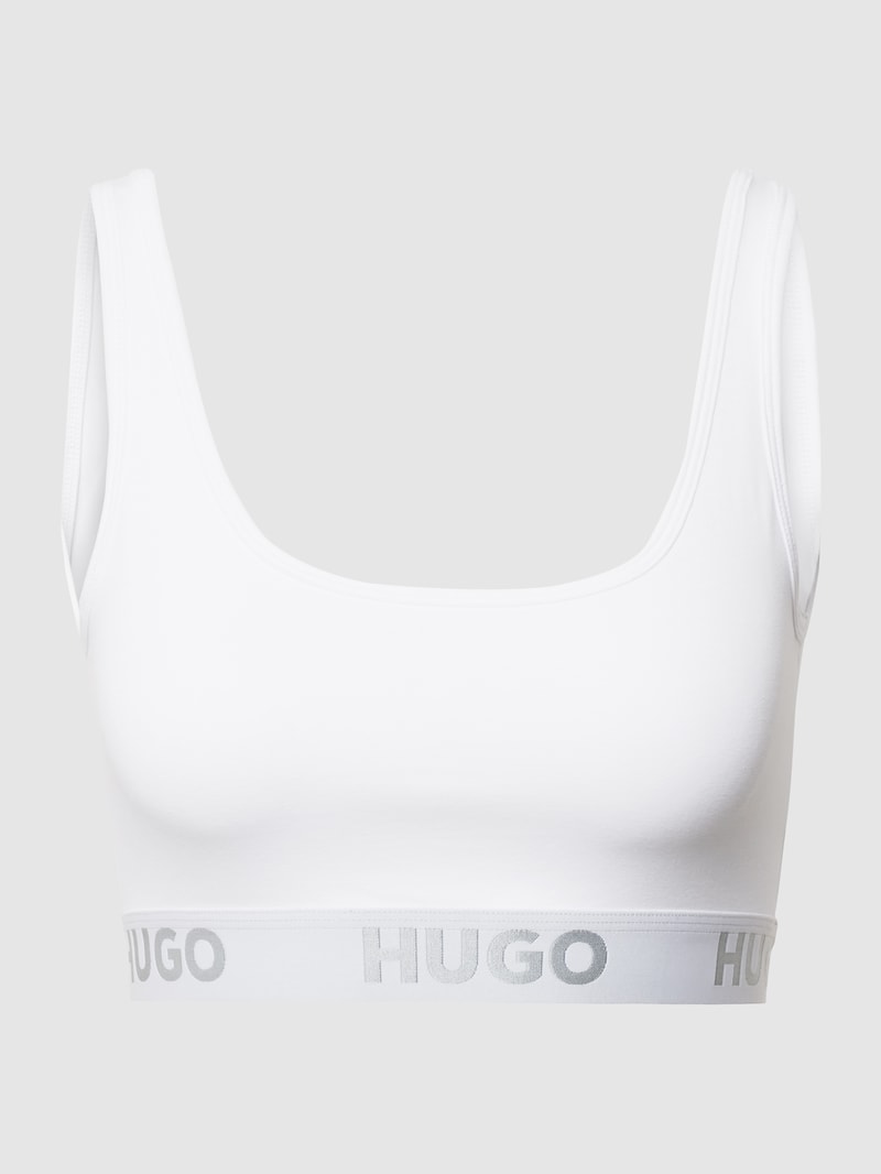 Bustier mit Logo-Bund Modell 'Bralette Sporty Logo' in weiß
