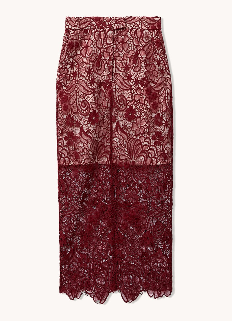 Jupe crayon midi Reiss Flo avec dentelle