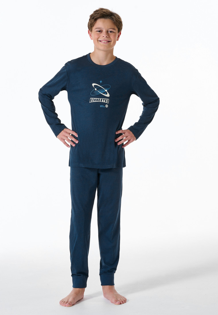 Schlafanzug lang blau - Nightwear