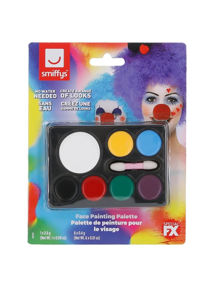 COFI 1453 Smiffys Make-Up FX Gesichtsmalerei-Palette – 7 Farben Fettschminke in Schwarz günstig kaufen onesize