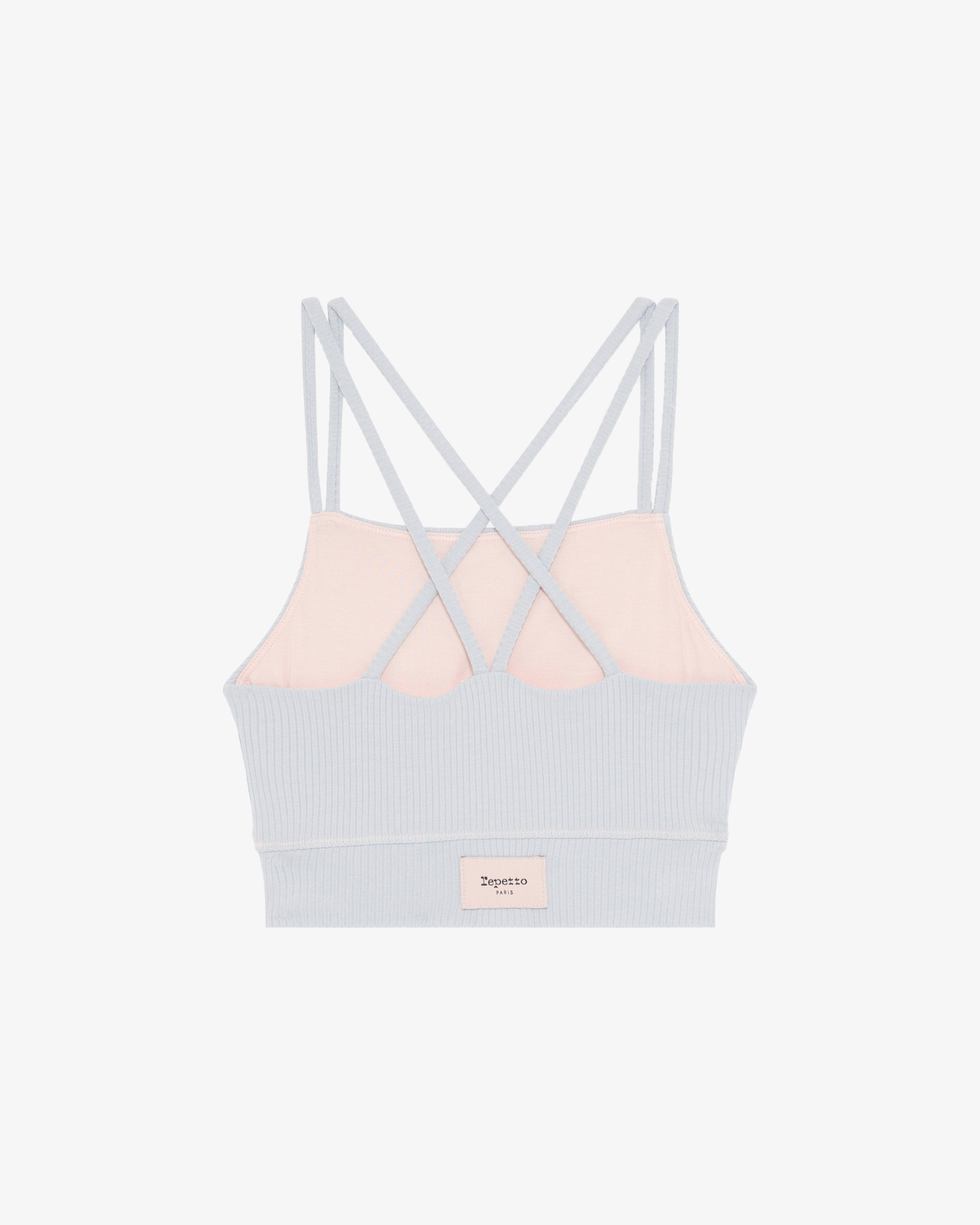 Ribbed bra with thin straps