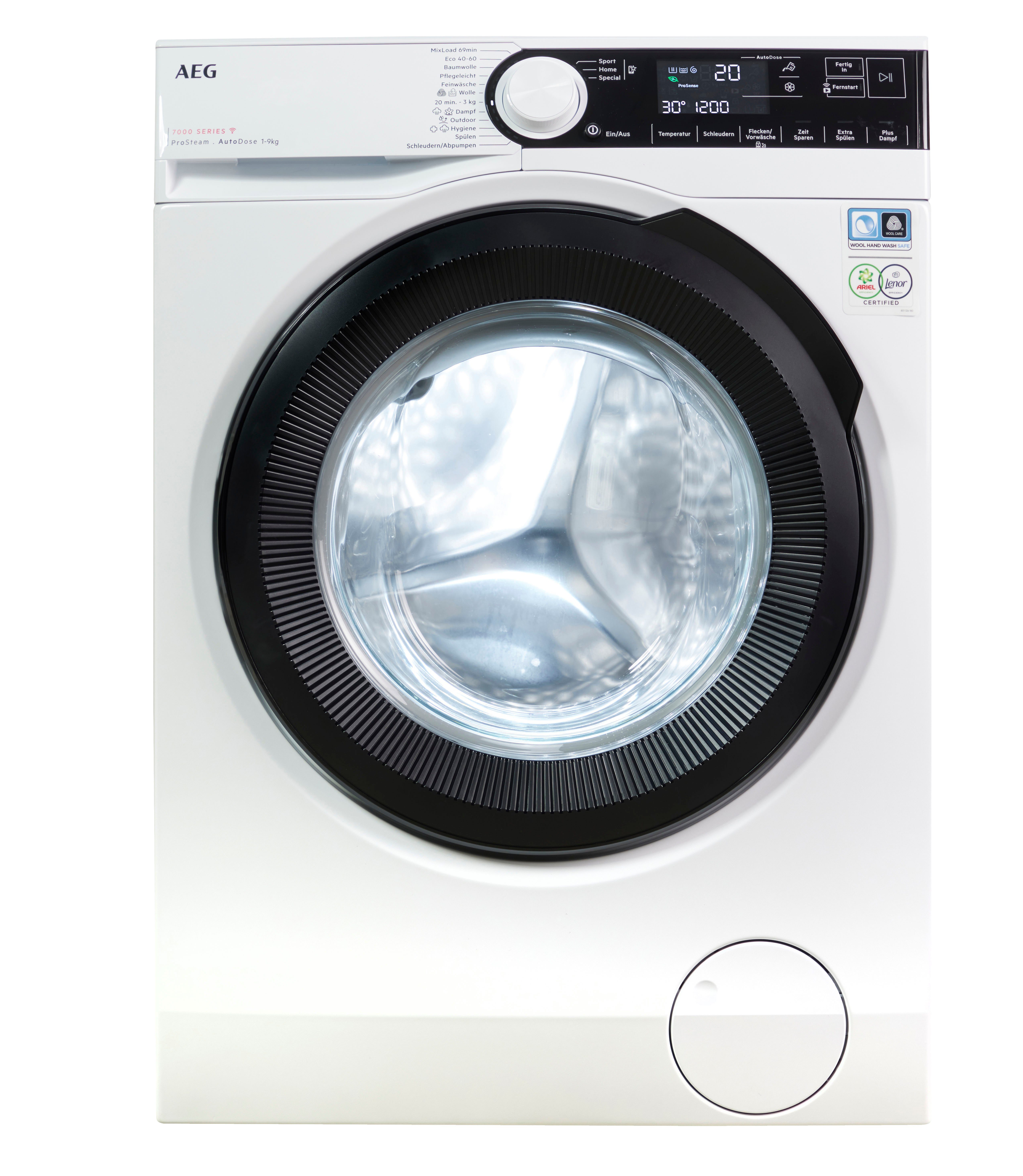 AEG Waschmaschine 7000 ProSteam® LR7D70490, 9 kg, 1400 U/min, ProSteam - Dampf-Programm für 96 % weniger Wasserverbrauch & Wifi