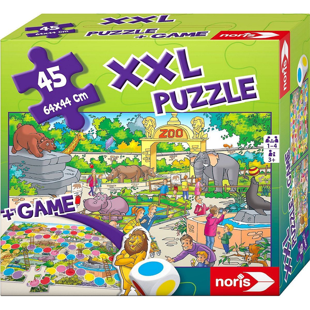 XXL Puzzle Zoo 2 in 1 mit Spiel
