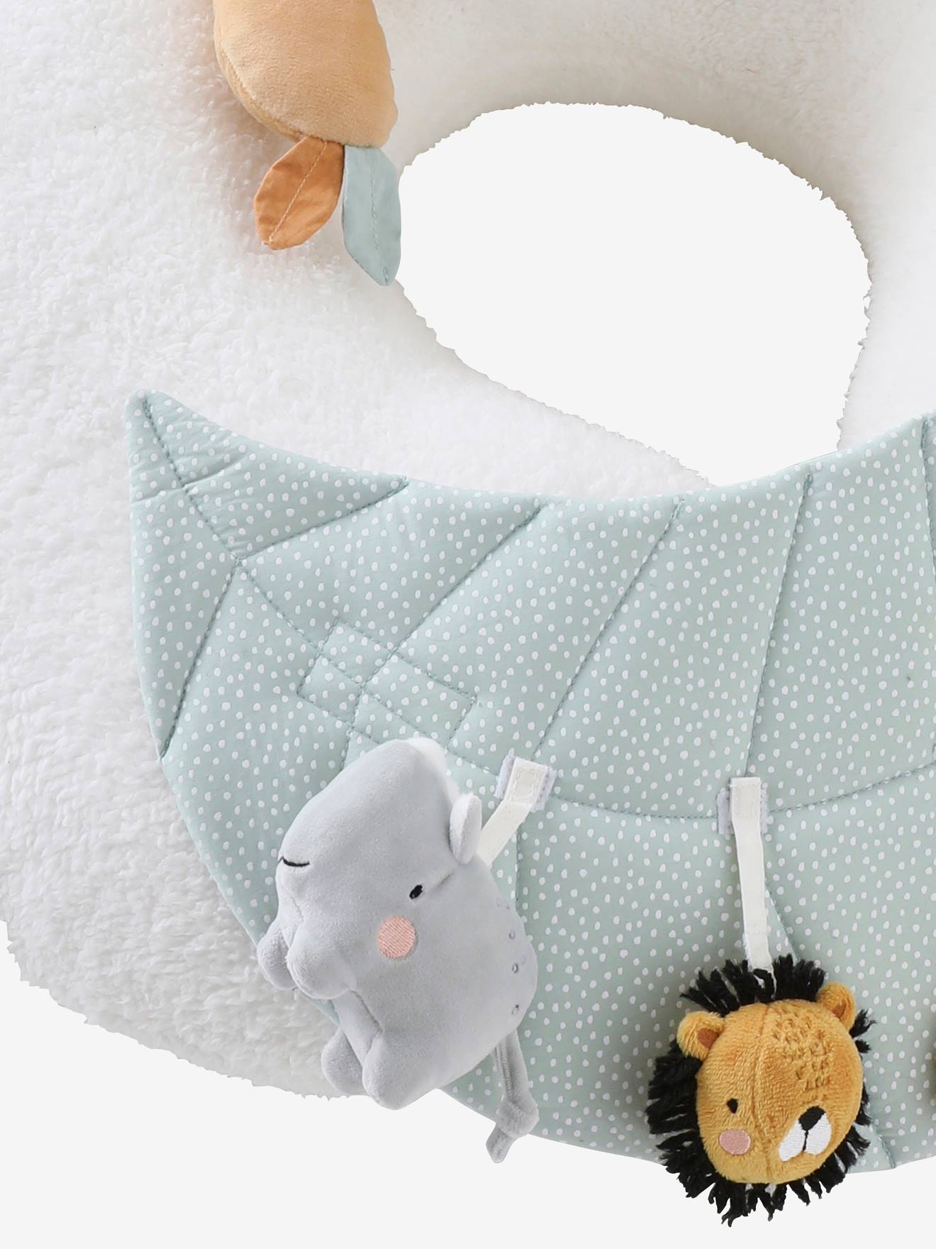 Vertbaudet Baby Activity-Kissen - weiß bedruckt/rosa welt
