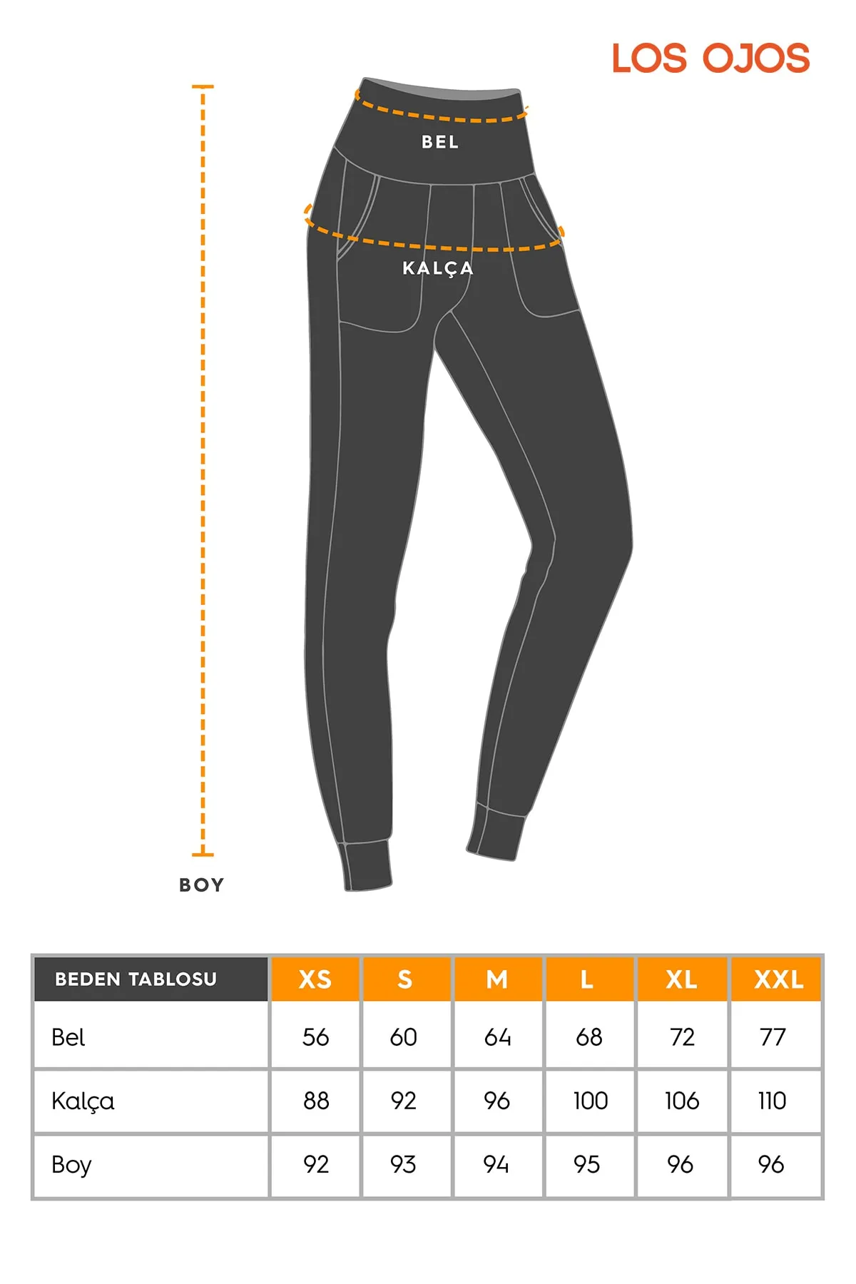 LOS OJOS  Schwarze Jogginghose mit hoher Taille für Damen