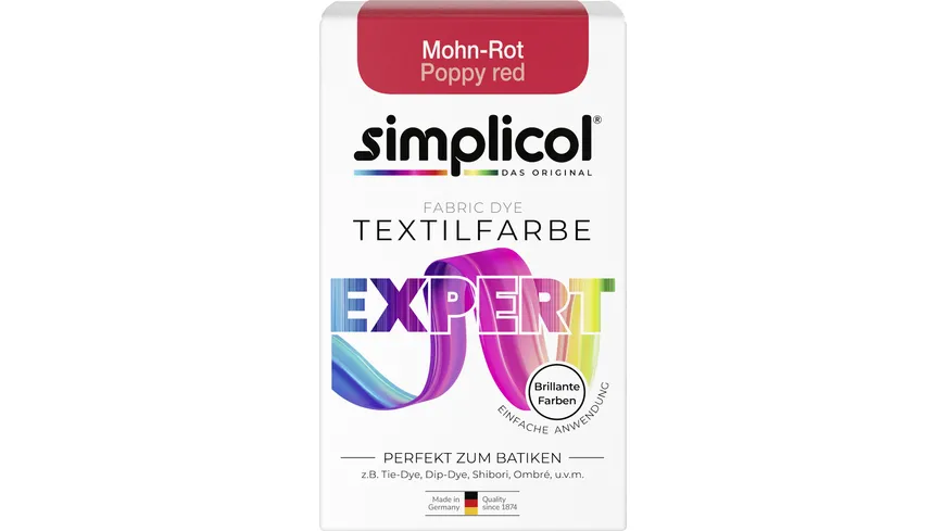 simplicol Textilfarbe expert Mohn-Rot 150 g