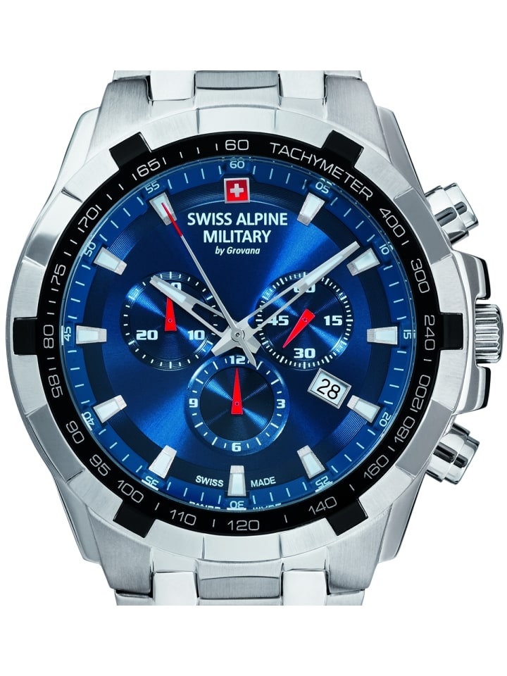 Swiss Alpine Military by Grovana Chronograph 7043 silberfarben in silber günstig kaufen onesize